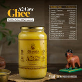 Natural A2 Cow Ghee By Girveda | Natural & Healthy Gir Cow Cultured Desi Ghee Perfect For Glowing Skin | (1 Litre) 33.8 Ounce | Jar Pack